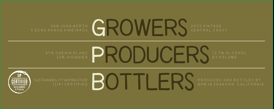 2025 Growers Producers Bottlers Chenin Blanc / Viognier label